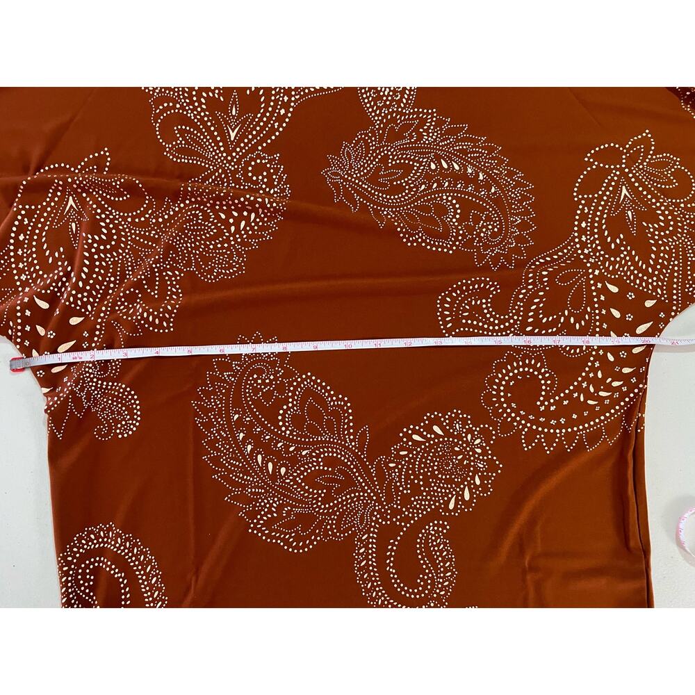Susan Graver Regular Foil-Printed Liquid Knit Tunic SPICE NWOT SIZE XXS - Picture 5 of 6